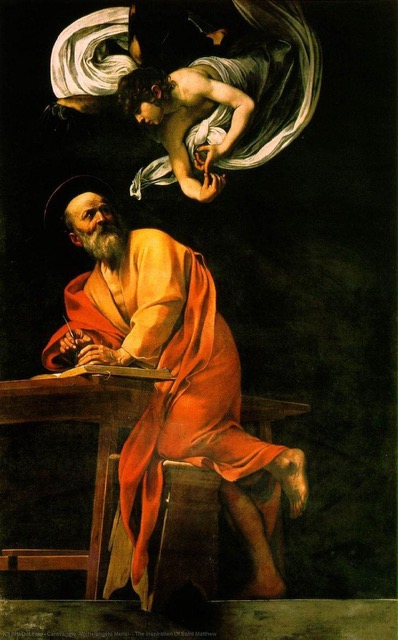 Michelangelo Merisi da Caravaggio, The Inspiration of Saint Matthew 2, 1602